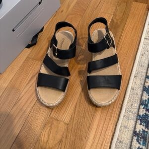 Dr. Scholl's Black Espadrille Sandals with Buckle